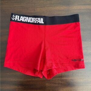 Flag Nor Fail Women's Bold Red Athletic Shorts
